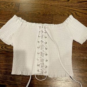 LF tie up crop tshirt